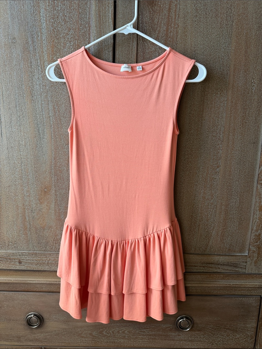 Wilfred by Aritzia GoodLux Bloomsbury Dress Peach Coral XS